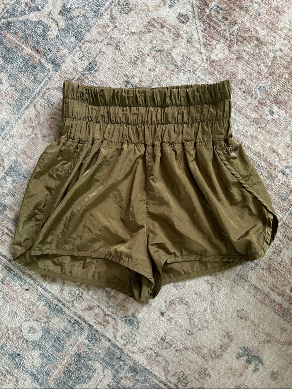Olive Green Free People Movement Shorts
